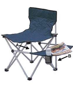 Four Blue Camping Chairs with Side Table  