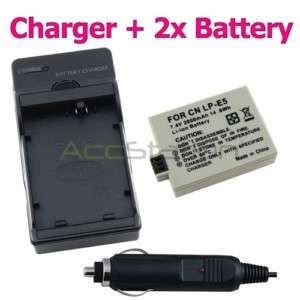 BATTERY+CHARGER For CANON LP E5 LPE5 Rebel Xs Xsi T1i  