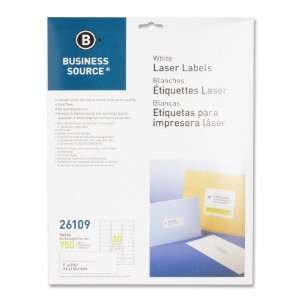  Business Source 26109 Mailing Labels, Laser, 1 in.x2 5/8 