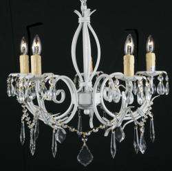 Wrought Iron and Crystal 5 light Chandelier  