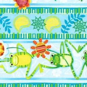  Oh Hoppy Days quilt fabric by SPX Fabrics, frog stripe 