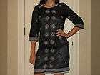 PLENTY TRACY REESE BLACK EMBROIDERED SHIFT DRESS 6 NWT
