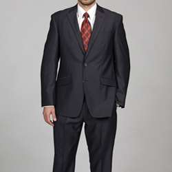 Kenneth Cole Reaction Mens Slim Fit Charcoal Stripe 2 button Suit 