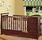   Cherry Solid Wooden Baby Crib Combo Dresser Changing Table Pad  