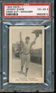 1922 W575 1 Johnny Evers PSA 4 HOF Chicago Cubs  