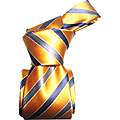 Dmitry Mens Light Orange Striped Italian Silk Tie Compare 