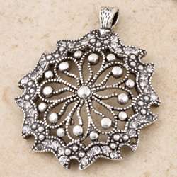 Sterling Silver Cubic Zirconia Snowflake Filigree Jewelry Set 