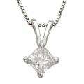 14k Gold 1/3ct TDW Princess Diamond Solitaire Necklace (I J, I1 I2 