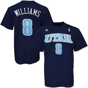  adidas Utah Jazz #8 Deron Williams Navy Net Player T shirt 