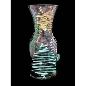 Holiday Forest Design   Hand Painted   Glass Carafe   .5 Liter  