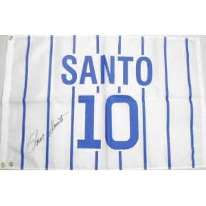  Ron Santo Autographed 24x36 Retired Number Replica Flag 