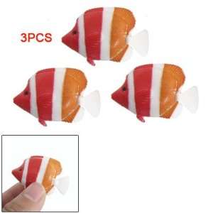  Como Orange Red Stripe Plastic Fish Decor for Tank 