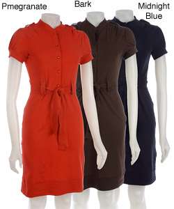 Kersh Womens Short sleeve Button up Dress  