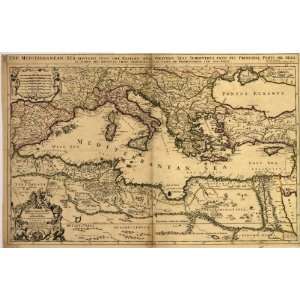  1685 map of Mediterranean
