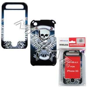  IPHONE 3G Carbon Skull Blue Phone Protector Case 