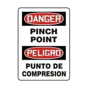  DANGER PINCH POINT (BILINGUAL) Sign   14 x 10 Plastic 
