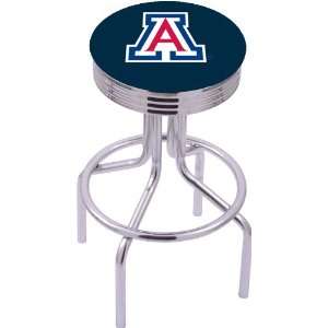 University of Arizona Steel Stool with 2.5 Ribbed Ring Logo Seat and 