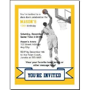  Indiana Pacers Colored Dunk Birthday Party Invitation 