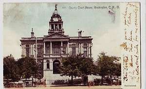 1905 WASHINGTON CH Court House Fayette County Ohio Postcard  