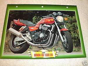 1999 HONDA CB 1300 X4 Motorcycle PRINT 7x10 PHOTO CARD  