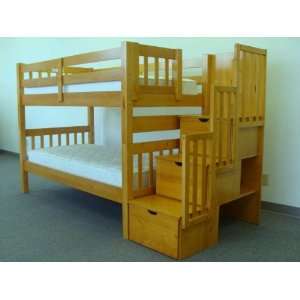   Twin in Honey with 3 Drawers Built in to the Steps Furniture & Decor