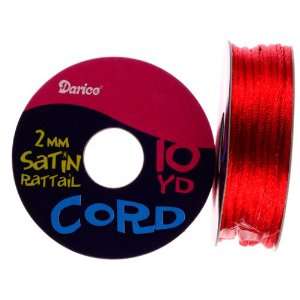  2mm Satin Rattail Cord, Red, 10 Yd Roll (1 Roll/pack 
