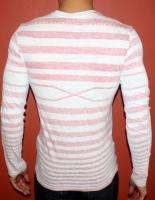   EXCHANGE MUSCLE SLIM FIT SUMMER STRIPED RED T SHIRTS MENS M  