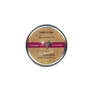 Earthly Body Round Massage Oil Moisturizer Candle, Dreamsicle, 6.8 