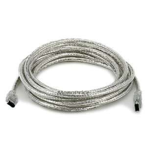  IEEE 1394 FireWire iLink DV Cable 6P 6P M/M   15ft (CLEAR 
