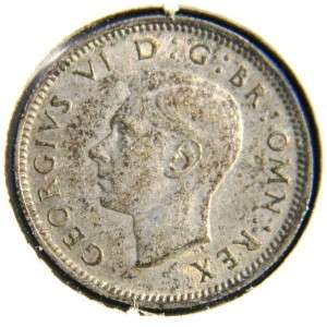   /United Kingdom, George VI WW II era 1942 silver 6 Pence; AU  