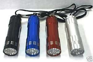 Flashlight 9 Bulb LED w/Batteries Cap 5 Wholesale 24 pc  