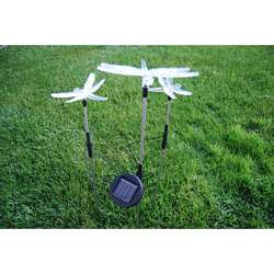 Solar Powered Color Changing LED Garden Dragonfly Stakes (Set of 3 