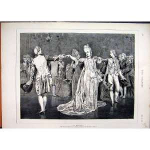  1875 Men Women Dancing Romance Victorian Old Print