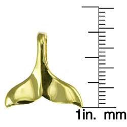 14k Yellow Gold Whale Tail Pendant  