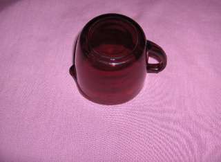 pc lot depression ruby red crystal glass creamer sugar jelly