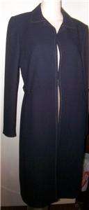 TAHARI Lined Navy lightweight Dress Coat Sz 10  