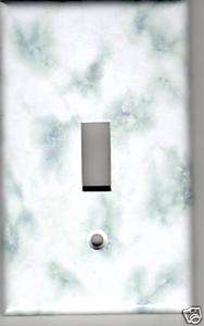 WHITE AND GREY MARBLE PRINT LIGHT SWITCH PLATE COVER  