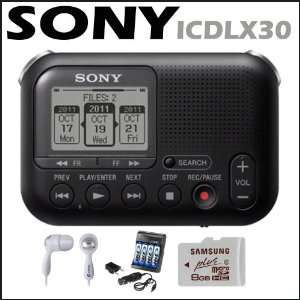  Sony ICDLX30BLK Digital Voice Recorder Black + AA 3100mah 