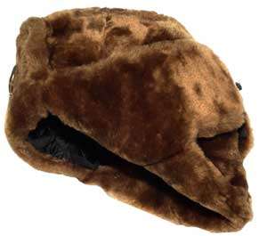 Russian ushanka winter hat. Brown Faux fur. Trapper Bomber Ear Flap 