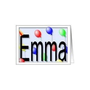  Emmas Birthday Invitation, Party Balloons Card Toys 
