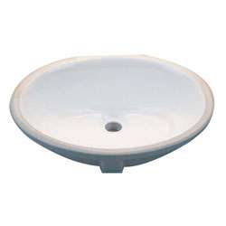 Oval White 17x14 inch Undermount Vanity Sink  
