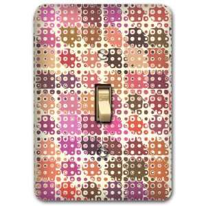 Abstract Pink Retro Pattern Metal Light Switch Plate Lighting Fixture 