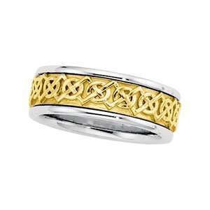   /Yellow/White Gold SIZE 09 1/2 Two Tone Bridal Celtic Band Jewelry