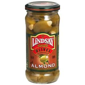 Lindsay Olive Whole Almond Stuffed Queen Olives, 4.5 Ounce Glass Jar 