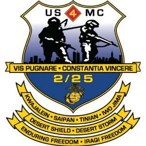USMC 2nd battalion 25th marine regiment sticker vinyl decal 5 x 4.6