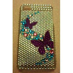 iPhone 4 Case Blink Diamonds Couple Butterflies in Blue, Pink, Green S 