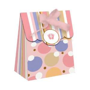  Tiny Toes Pink Baby Shower Party Favor Mini Bags 12 Pack 