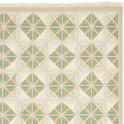 Sumak Flatweave Beige Diamond Pattern Wool Rug (4 x 6)  