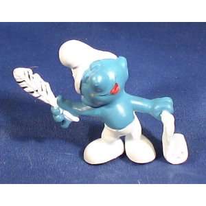  The Smurfs Vintage Smurf with Scroll Pvc Figure Toys 