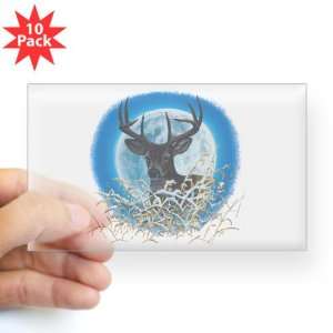   Sticker Clear (Rectangle 10Pk) Deer Moon Deer Hunting 